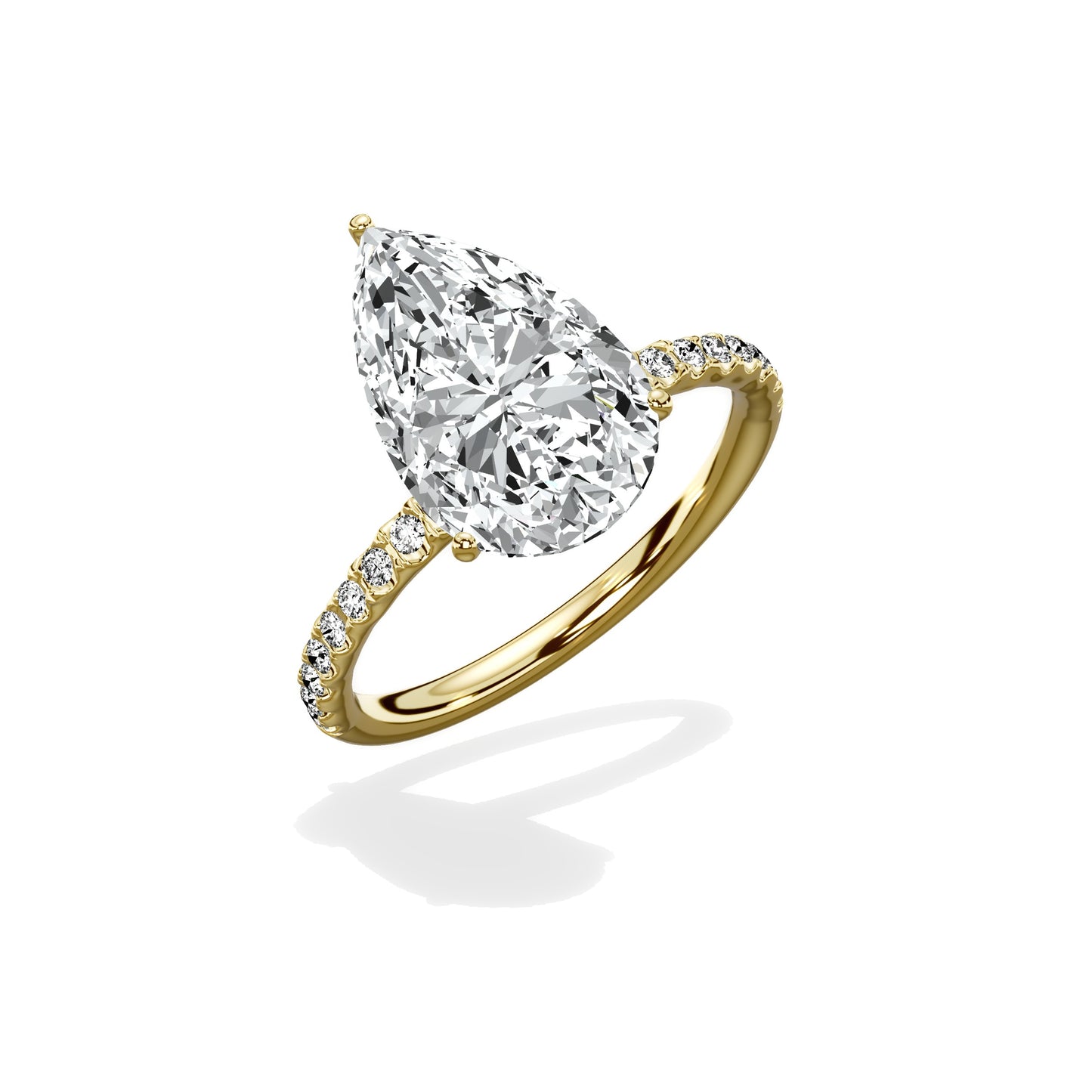 Martini Pave Solitaire Engagement Ring