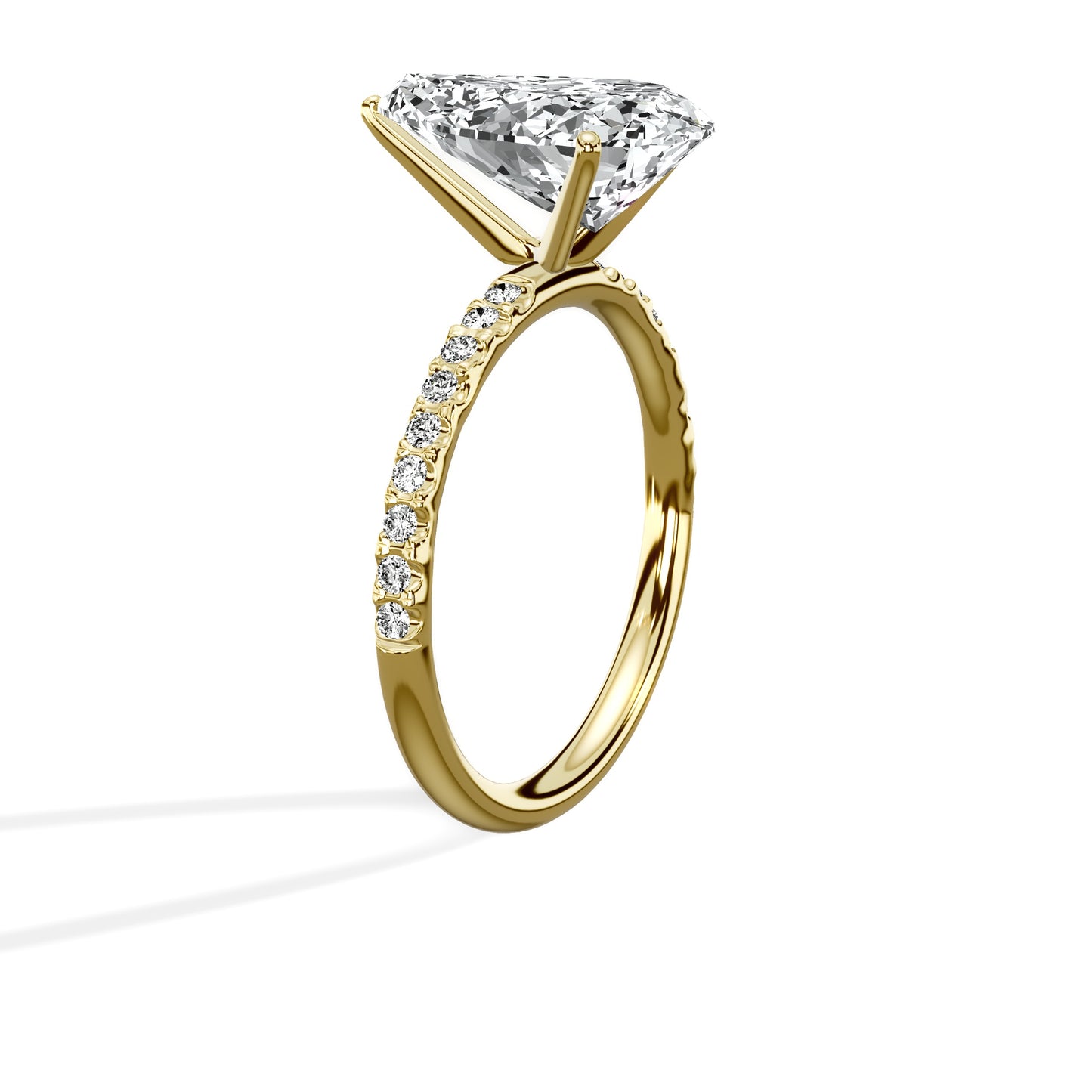 Martini Pave Solitaire Engagement Ring