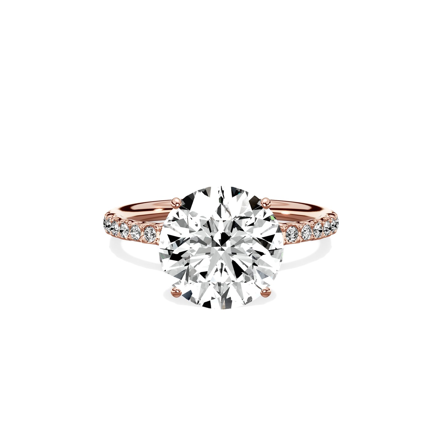 Martini Pave Solitaire Engagement Ring