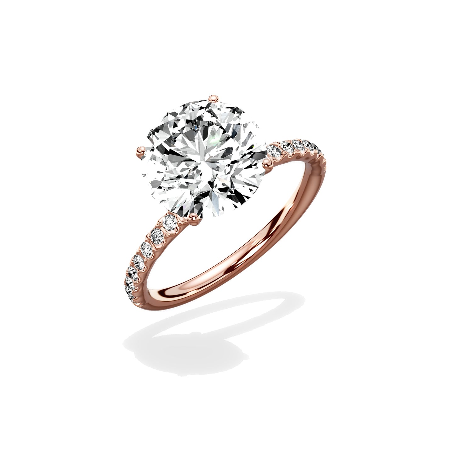 Martini Pave Solitaire Engagement Ring