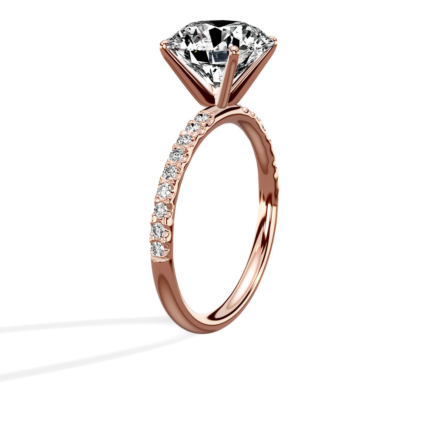 Martini Pave Solitaire Engagement Ring