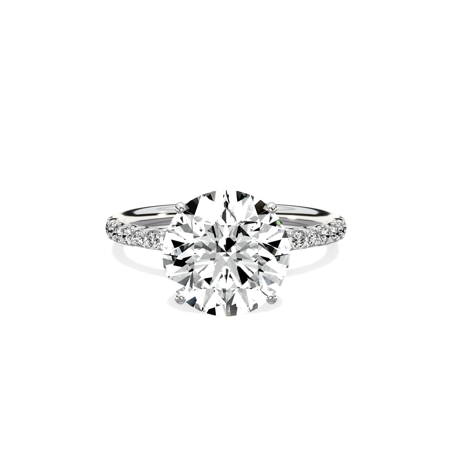 Martini Pave Solitaire Engagement Ring