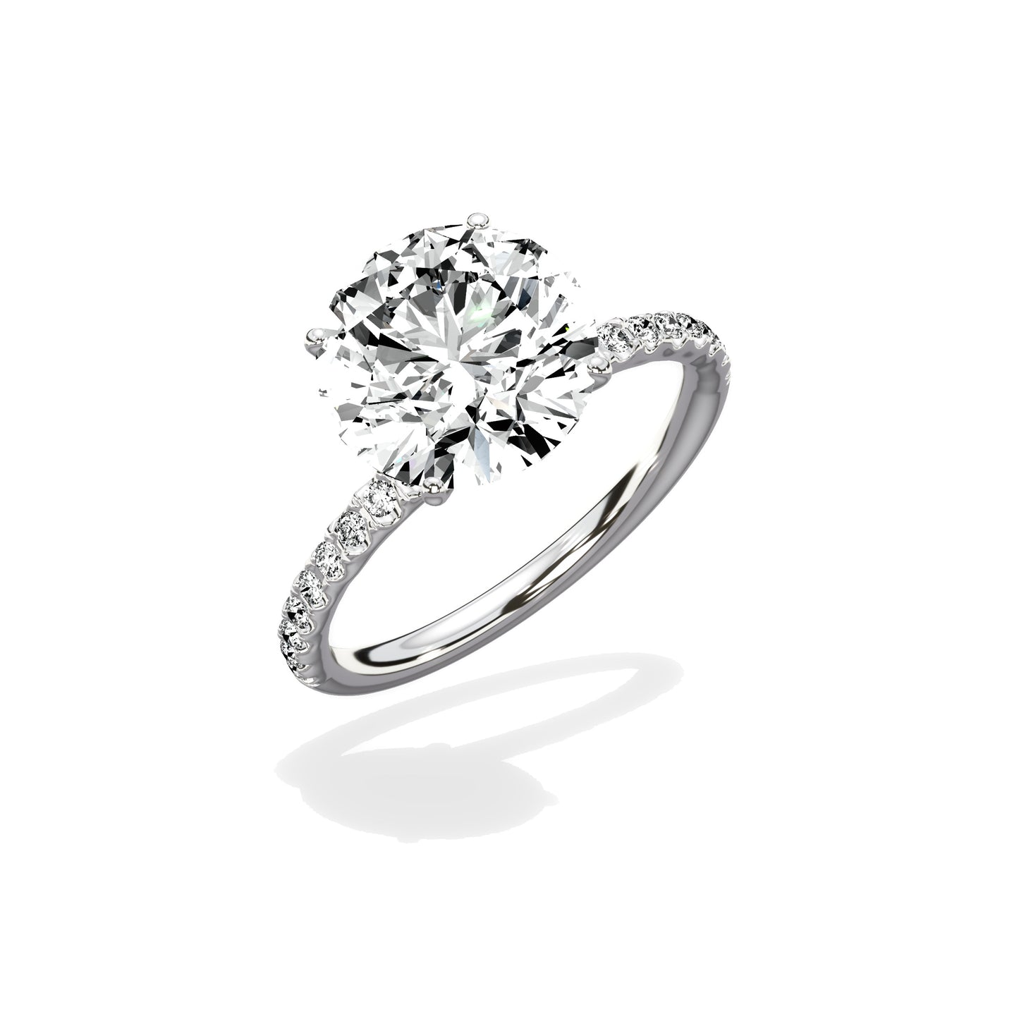 Martini Pave Solitaire Engagement Ring