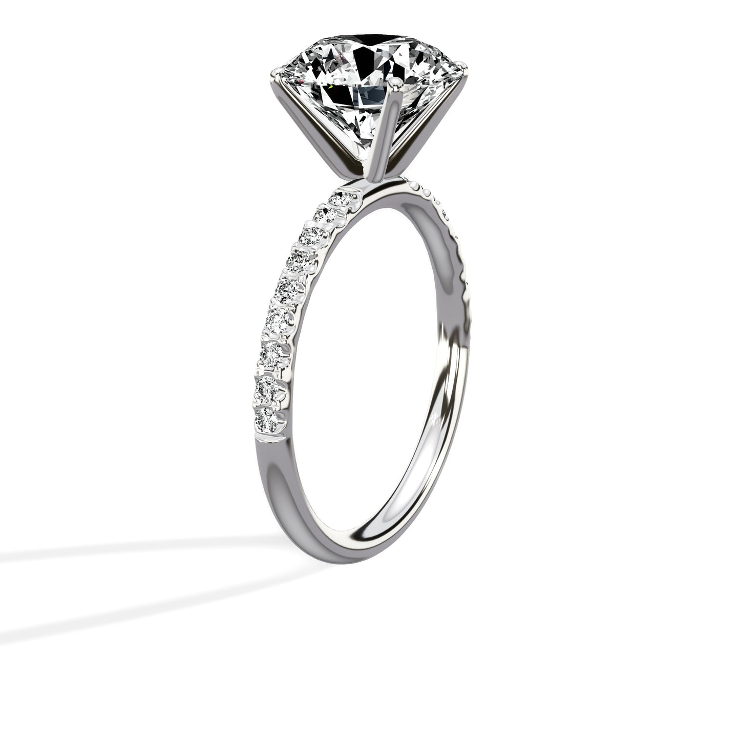 Martini Pave Solitaire Engagement Ring