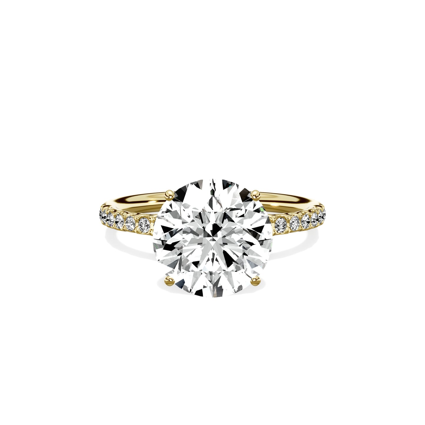 Martini Pave Solitaire Engagement Ring