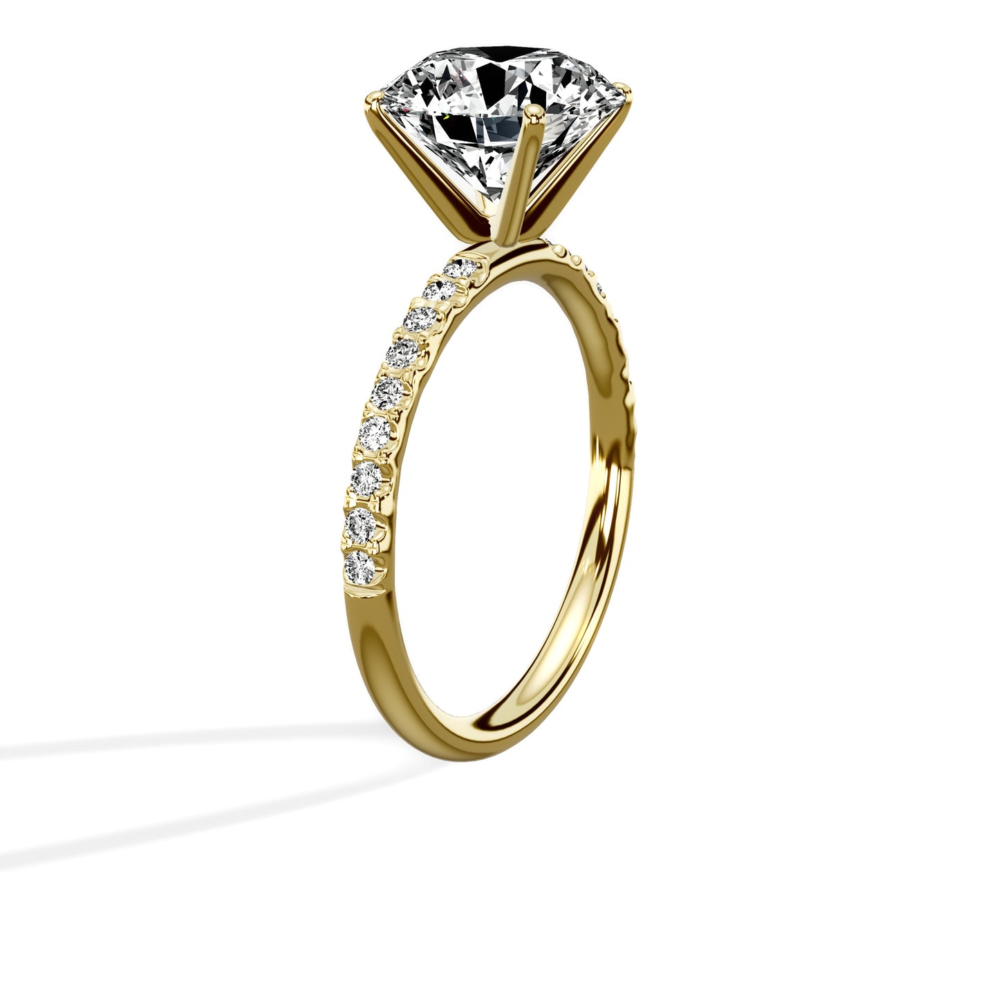 Martini Pave Solitaire Engagement Ring