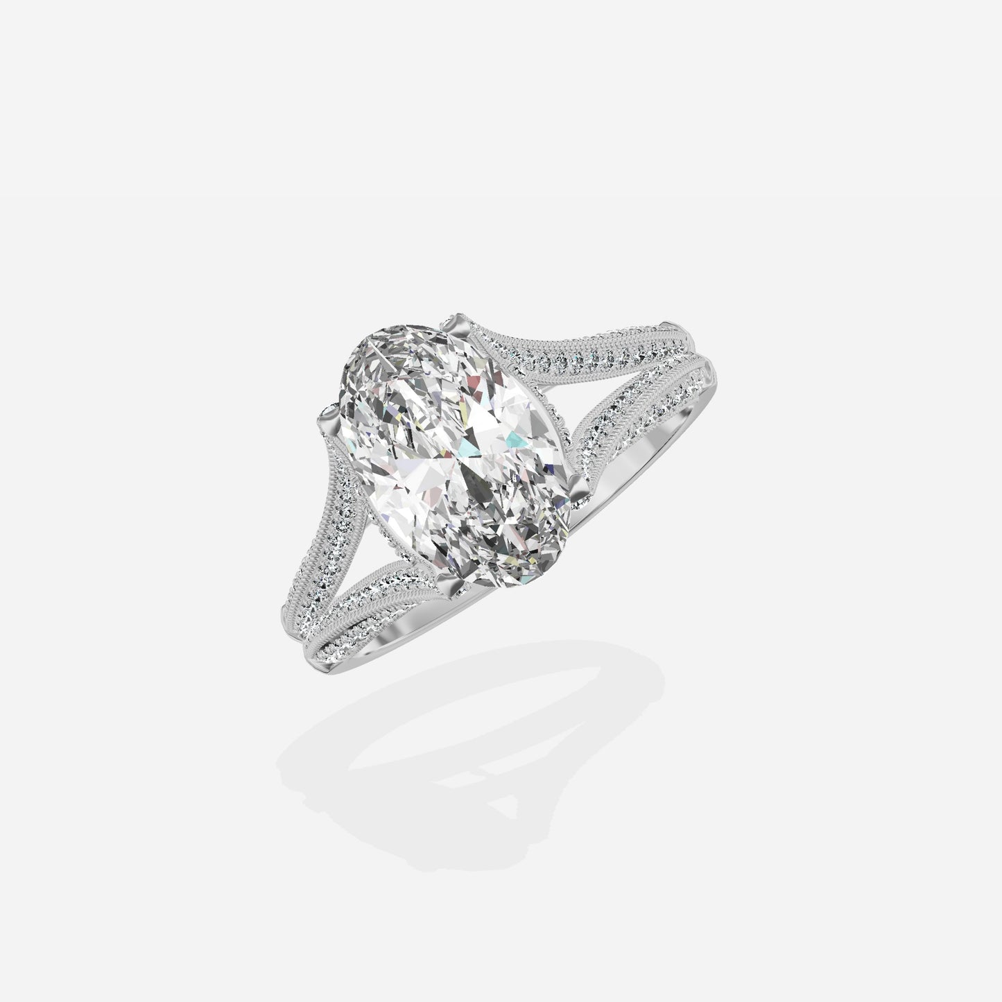 Split Shank Vintage Style Engagement Ring