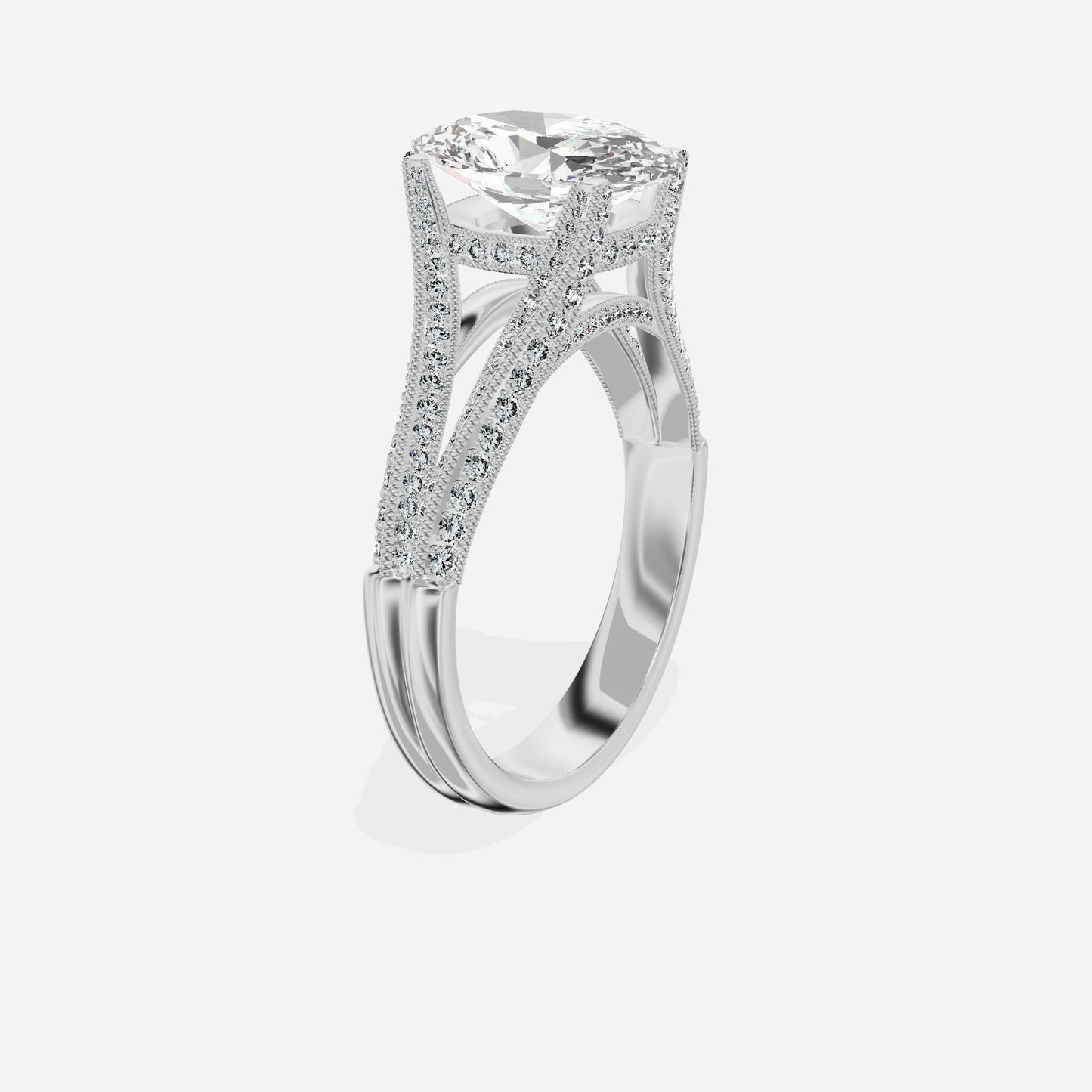 Split Shank Vintage Style Engagement Ring