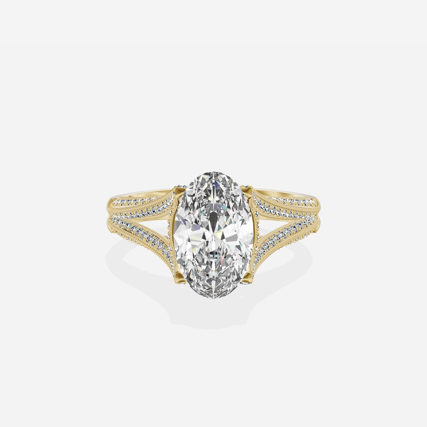Split Shank Vintage Style Engagement Ring