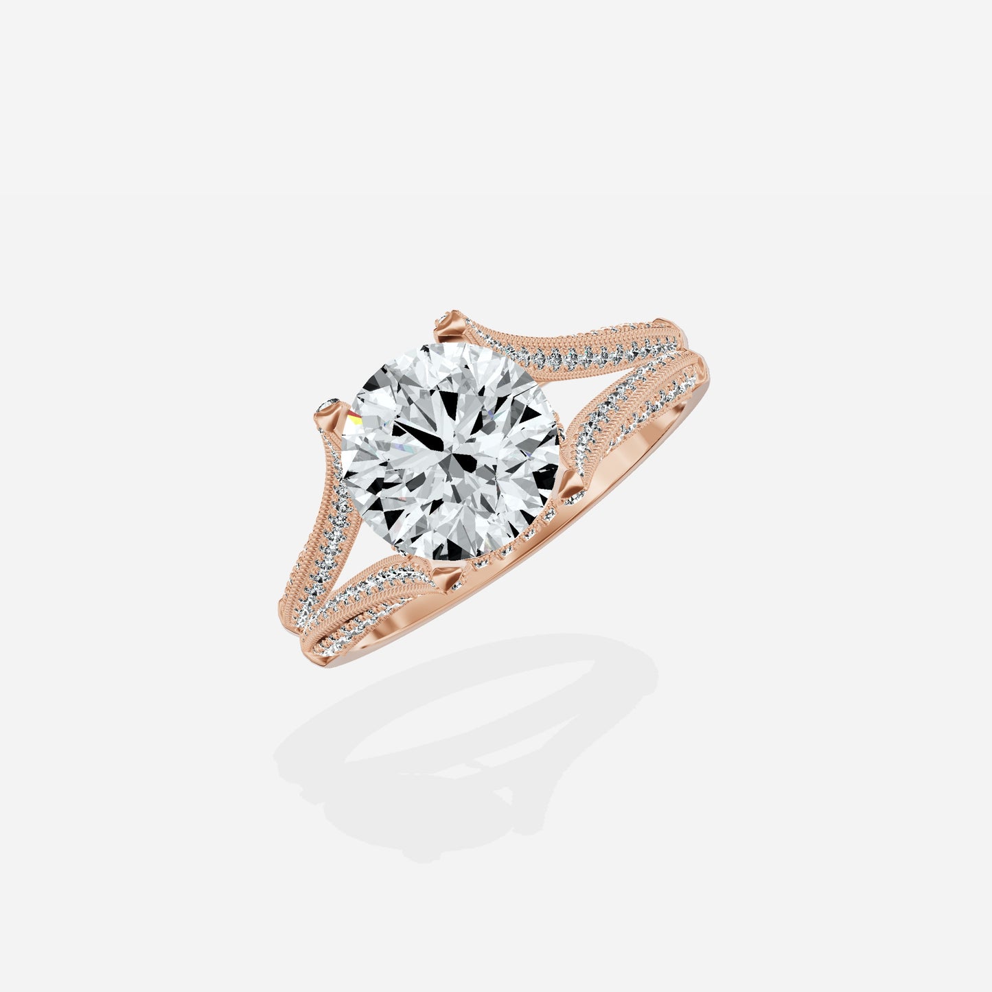 Split Shank Vintage Style Engagement Ring