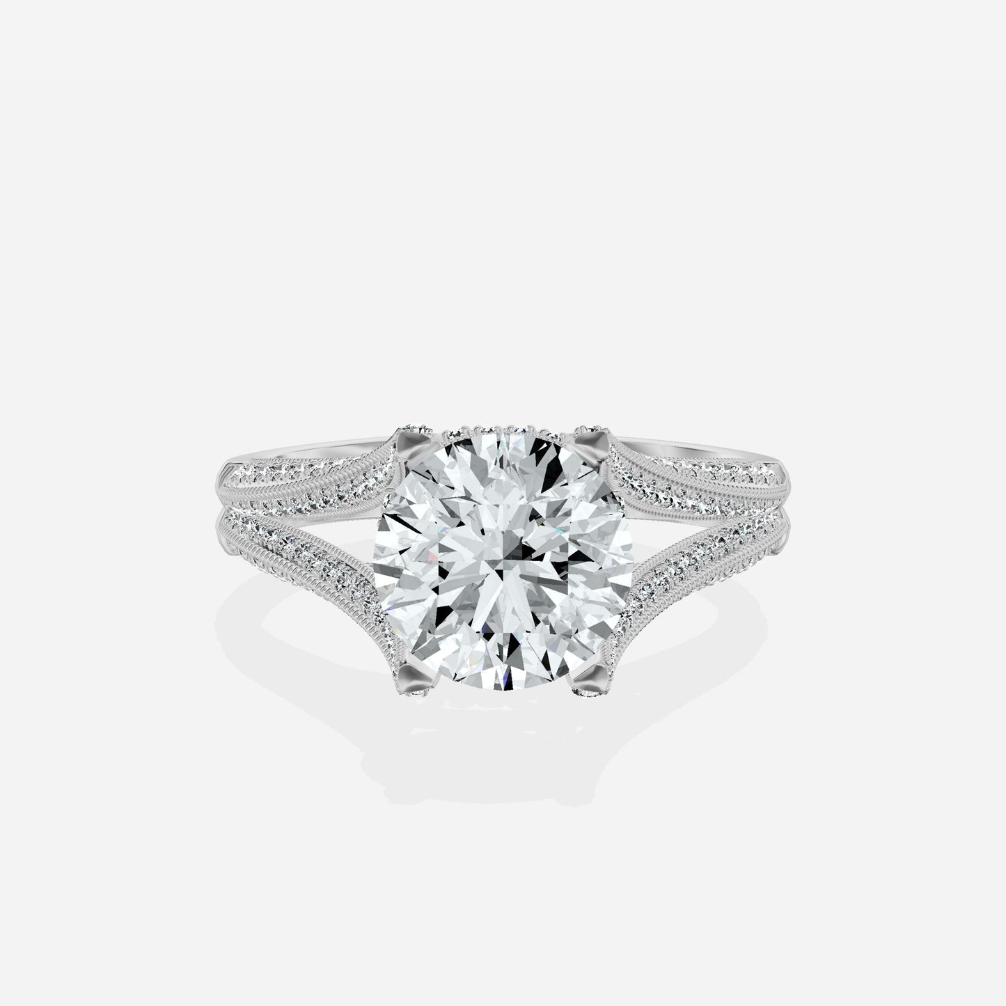 Split Shank Vintage Style Engagement Ring