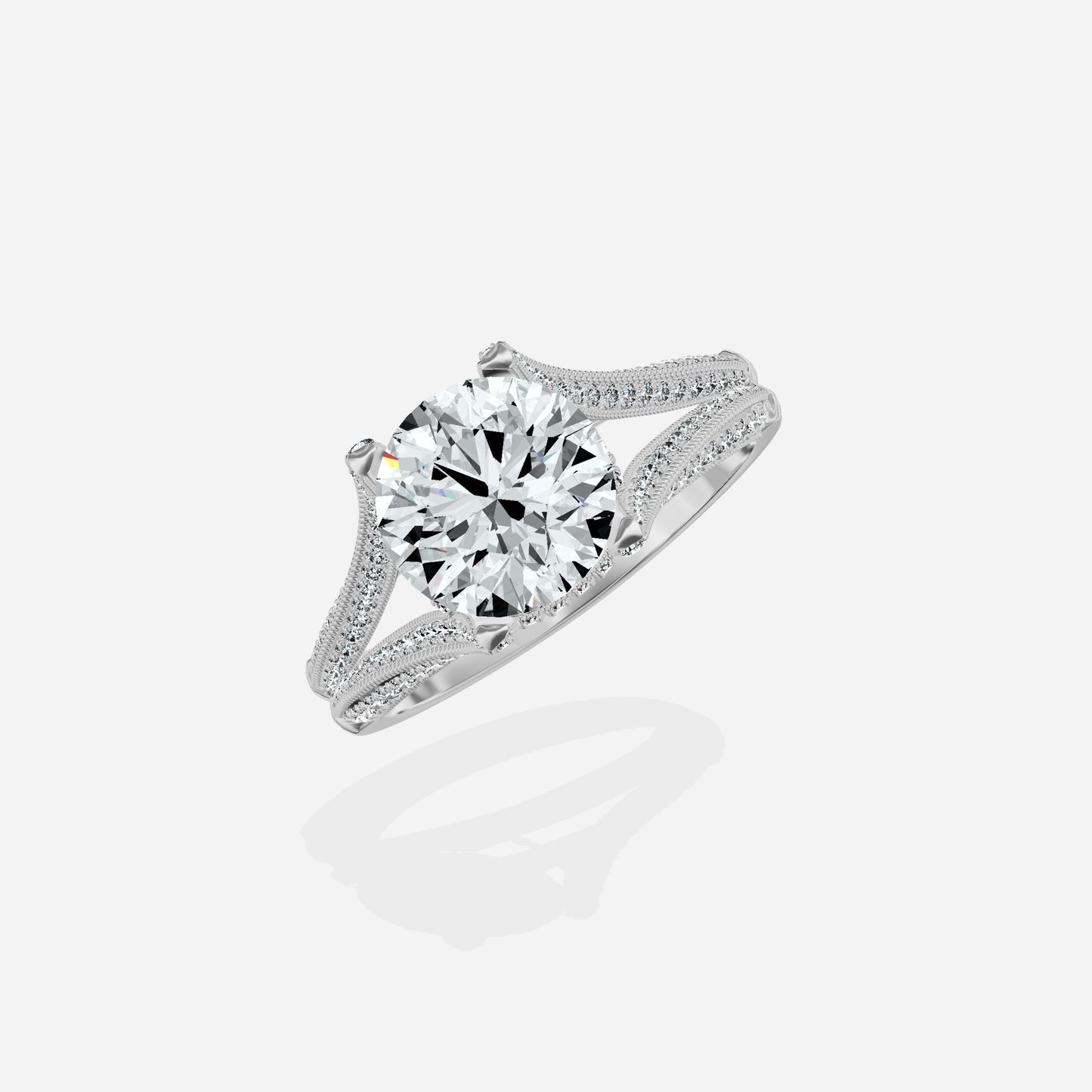 Split Shank Vintage Style Engagement Ring