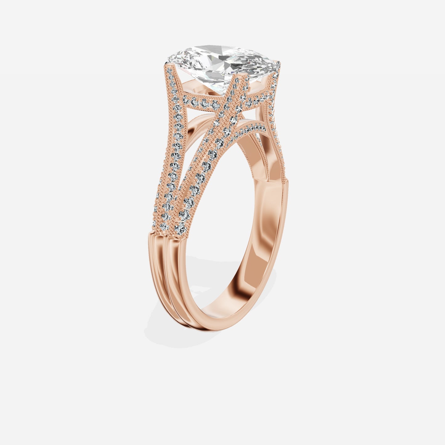 Split Shank Vintage Style Engagement Ring