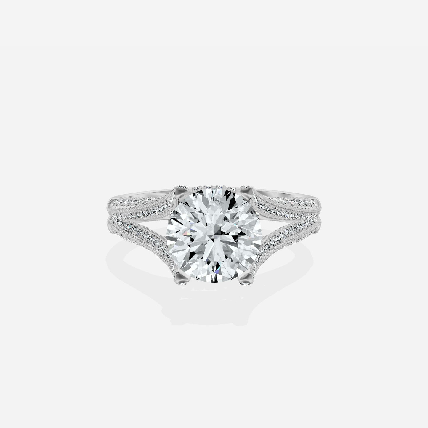 Split Shank Vintage Style Engagement Ring