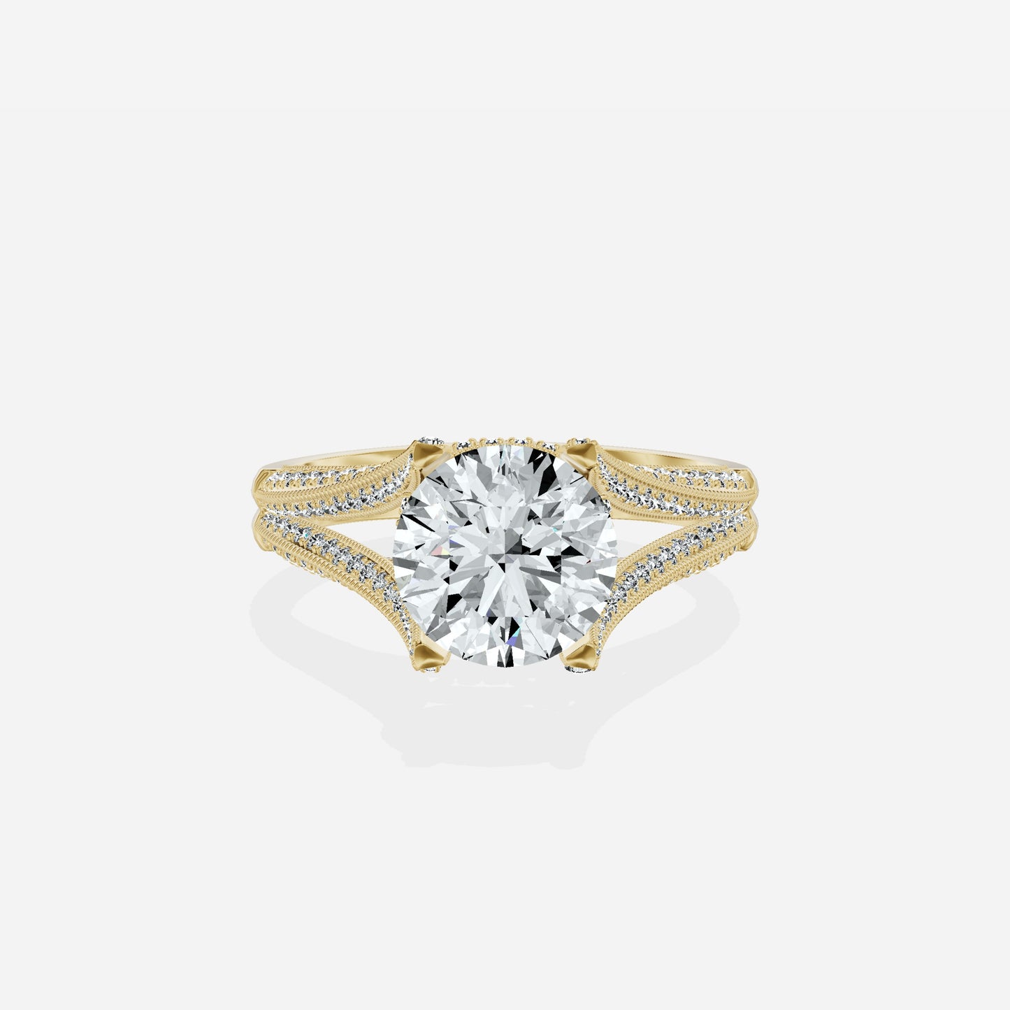 Split Shank Vintage Style Engagement Ring