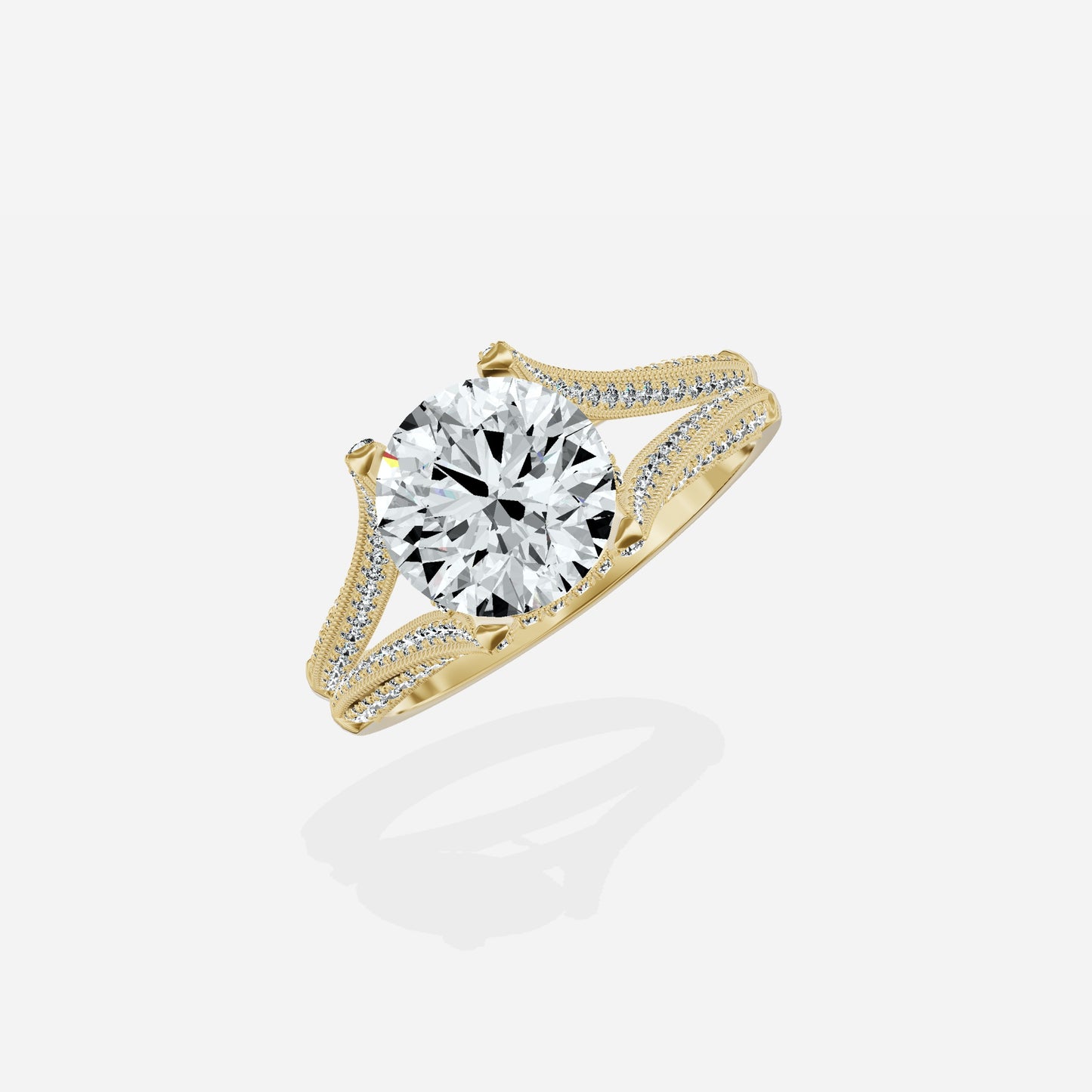 Split Shank Vintage Style Engagement Ring