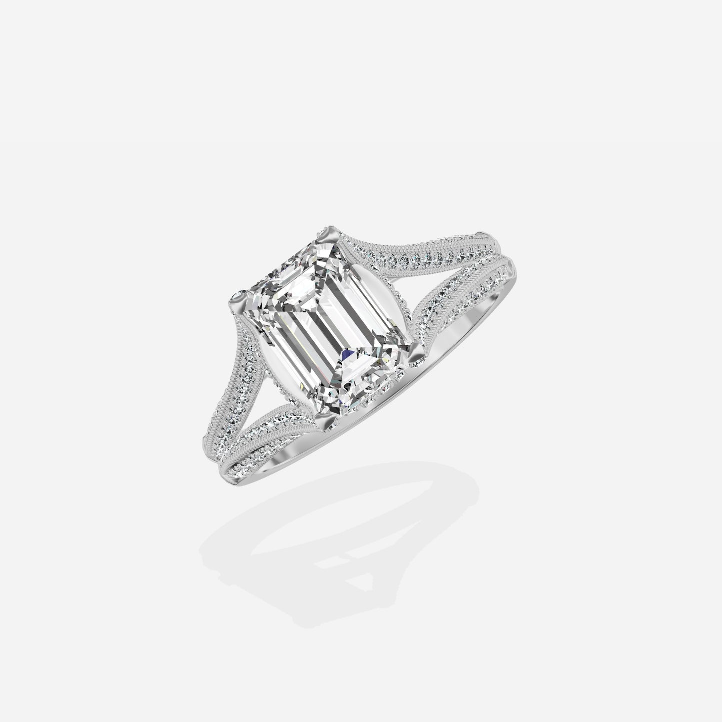 Split Shank Vintage Style Engagement Ring