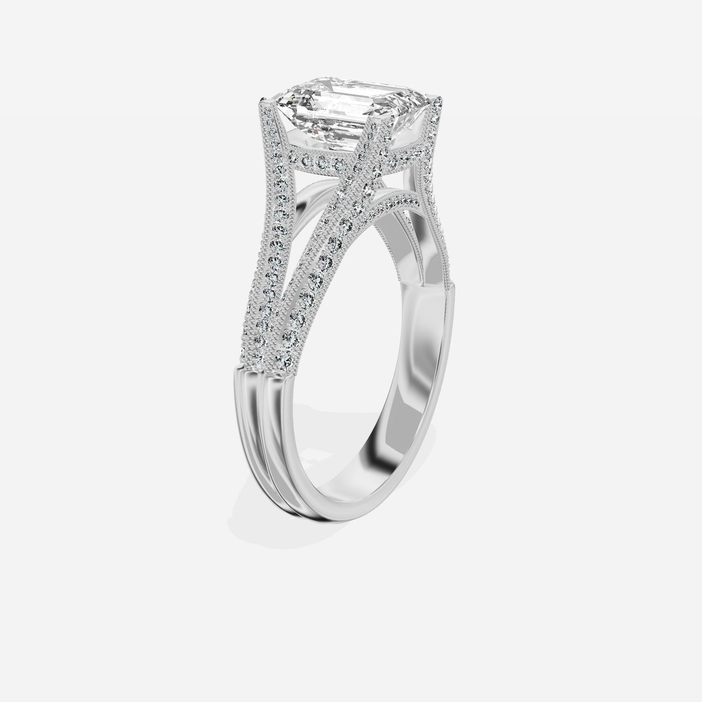Split Shank Vintage Style Engagement Ring