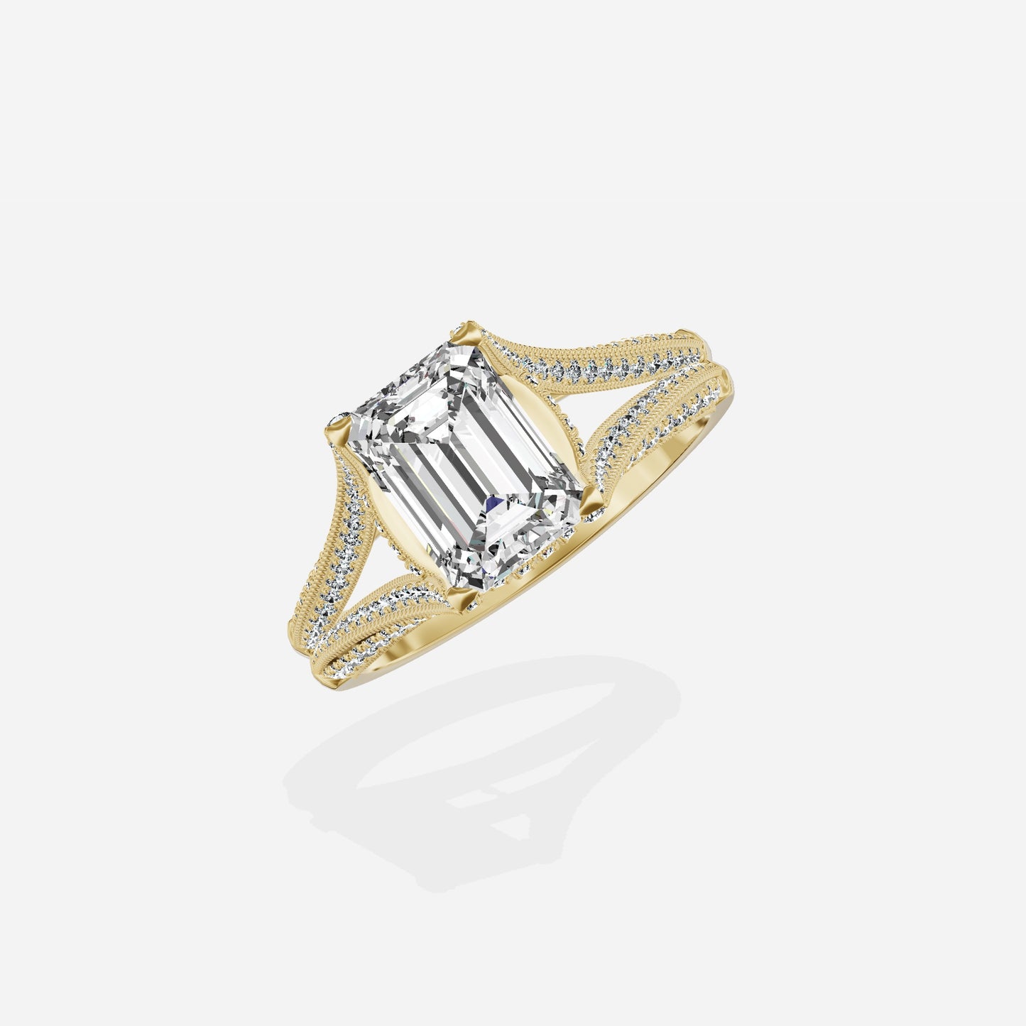 Split Shank Vintage Style Engagement Ring