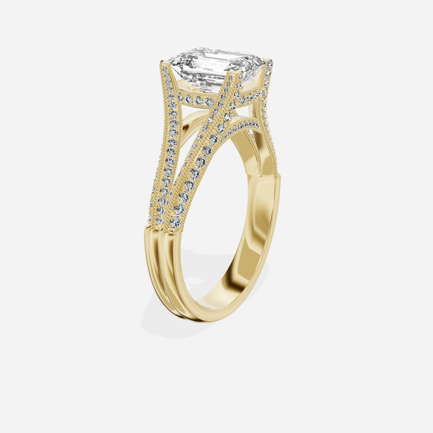 Split Shank Vintage Style Engagement Ring