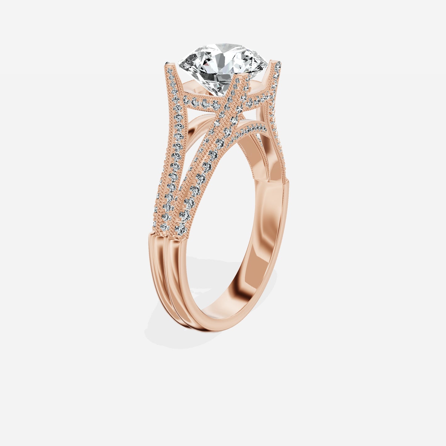 Split Shank Vintage Style Engagement Ring