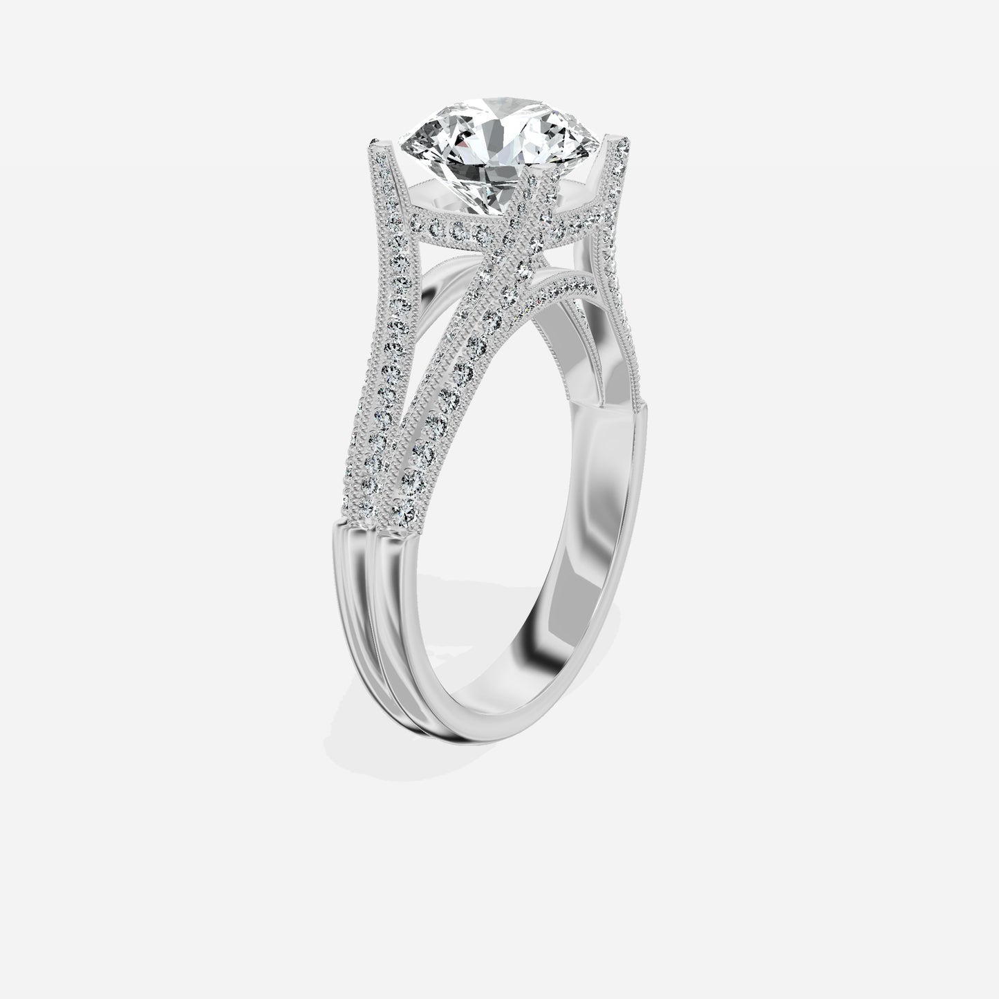 Split Shank Vintage Style Engagement Ring