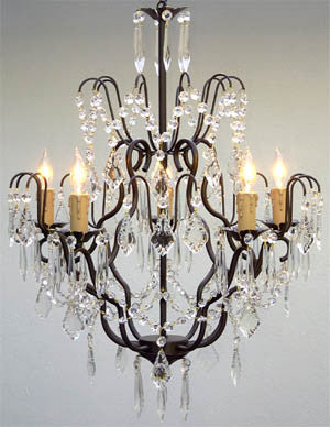 A7-C/3033/5 Wrought Iron Chandelier Chandeliers, Crystal Chandelier, Crystal Chandeliers, Lighting