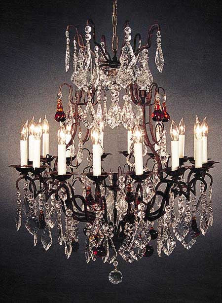 A83-3002/16 Wrought Iron Chandelier Chandeliers, Crystal Chandelier, Crystal Chandeliers, Lighting