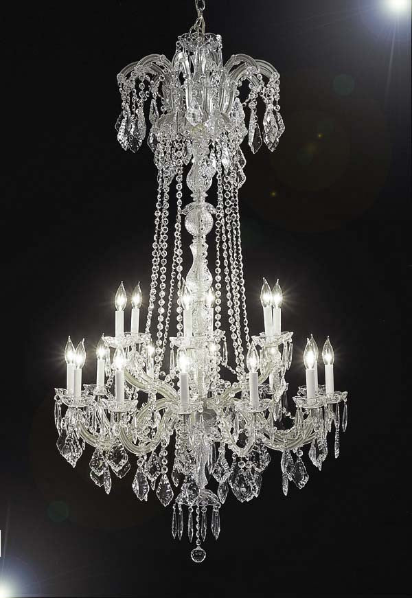 A83-SILVER/352/18Maria Theresa 100% Crystal Chandelier. A Great European Tradition. Nothing is quite as elegant as the fine crystal chandeliers that gave sparkle to brilliant evenings at palaces and