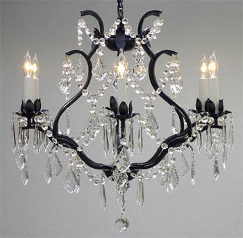 A83-3530/6 Wrought Iron Chandelier Chandeliers, Crystal Chandelier, Crystal Chandeliers, Lighting