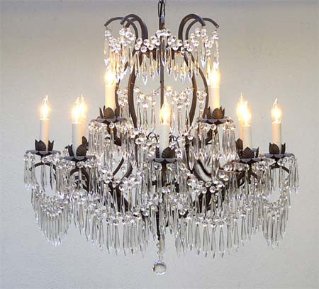 A83-U/3034/8+4 Wrought Iron Chandelier Chandeliers, Crystal Chandelier, Crystal Chandeliers, Lighting