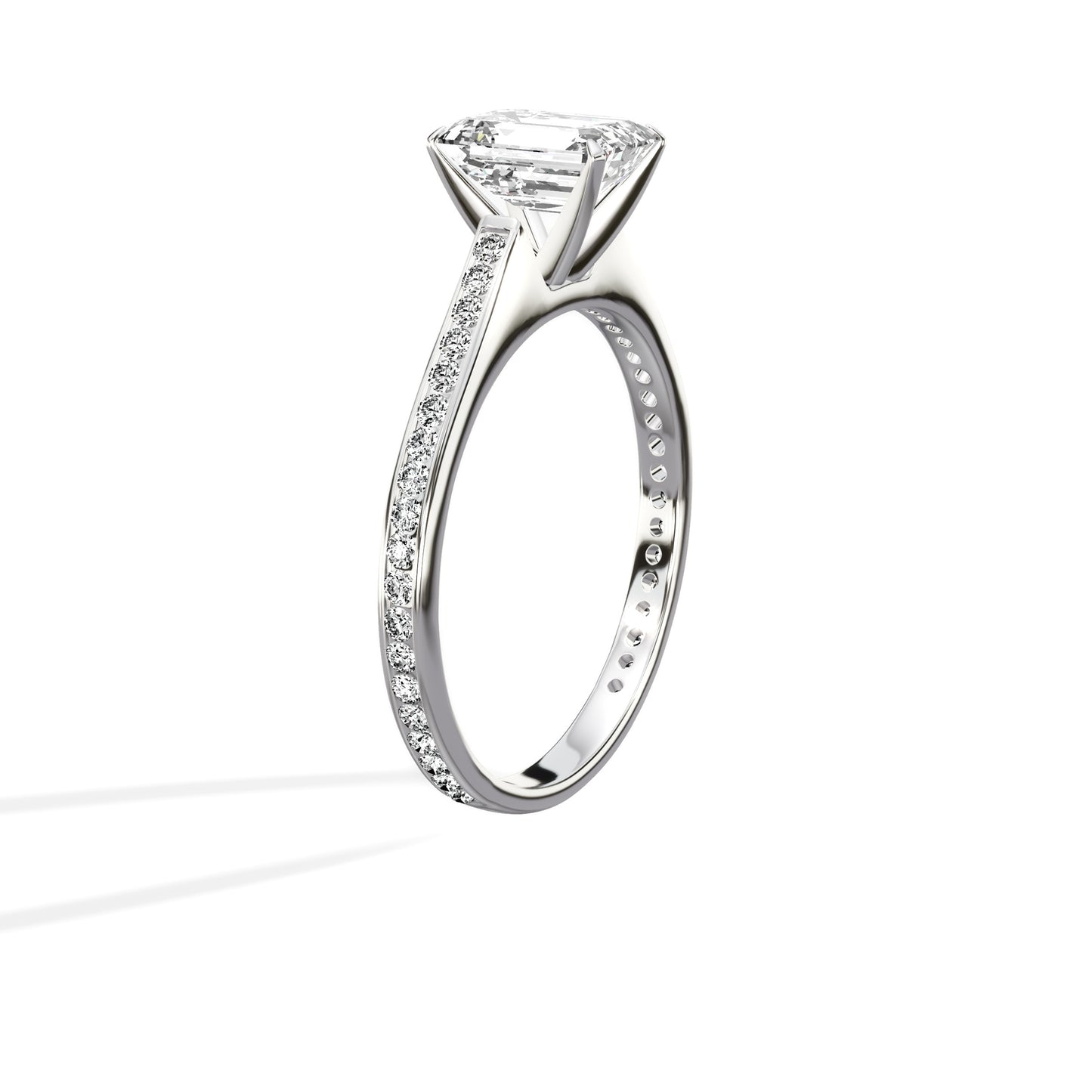 Channel Set Solitaire Engagement Ring