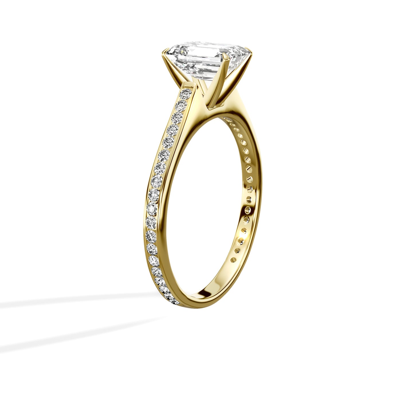 Channel Set Solitaire Engagement Ring