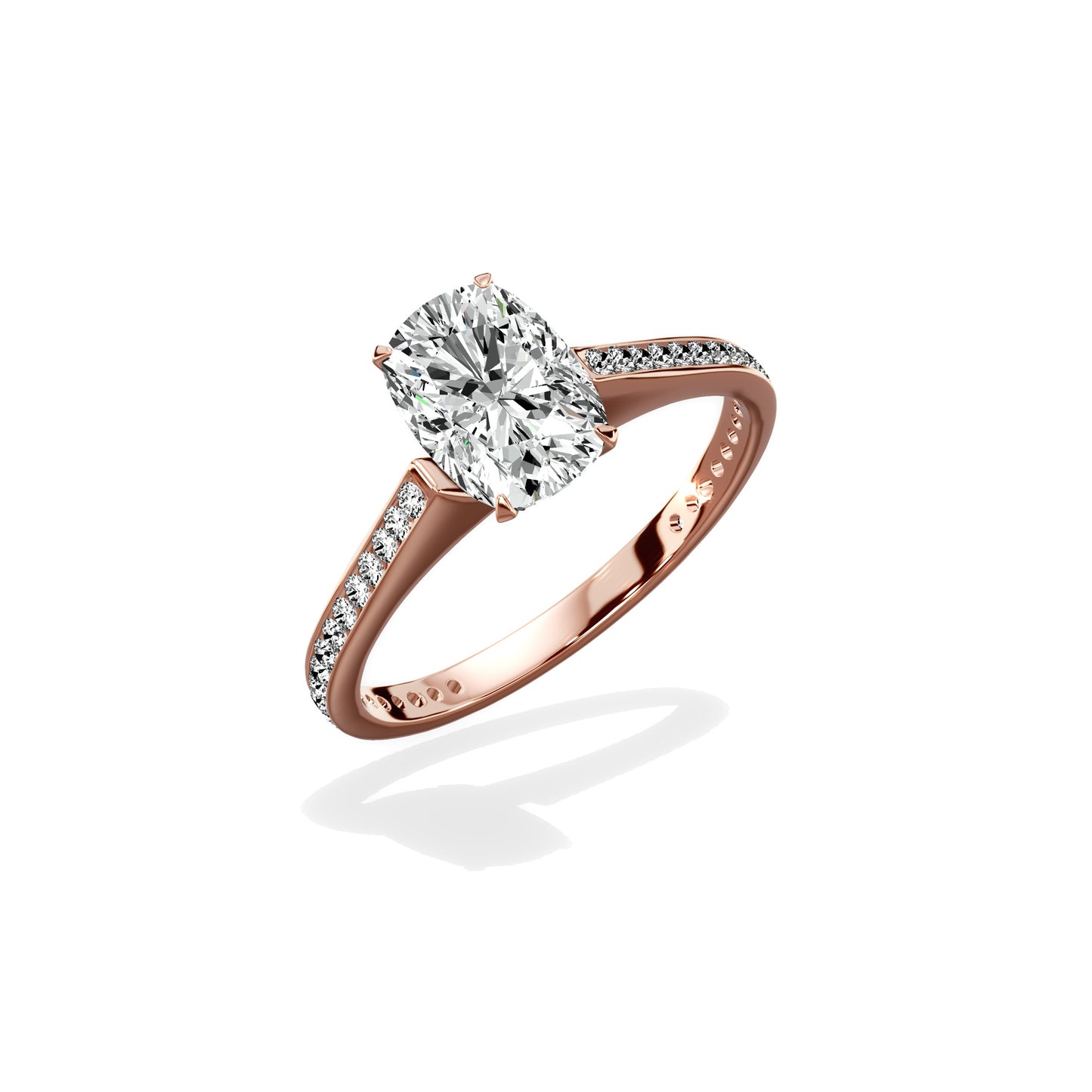 Channel Set Solitaire Engagement Ring