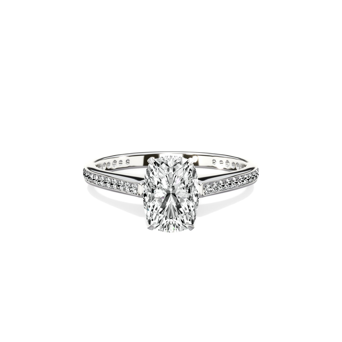 Channel Set Solitaire Engagement Ring