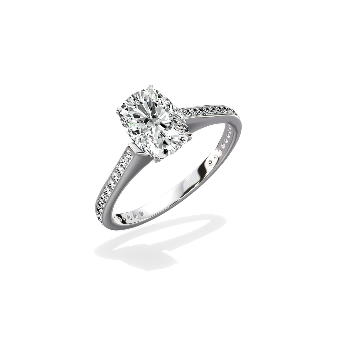 Channel Set Solitaire Engagement Ring