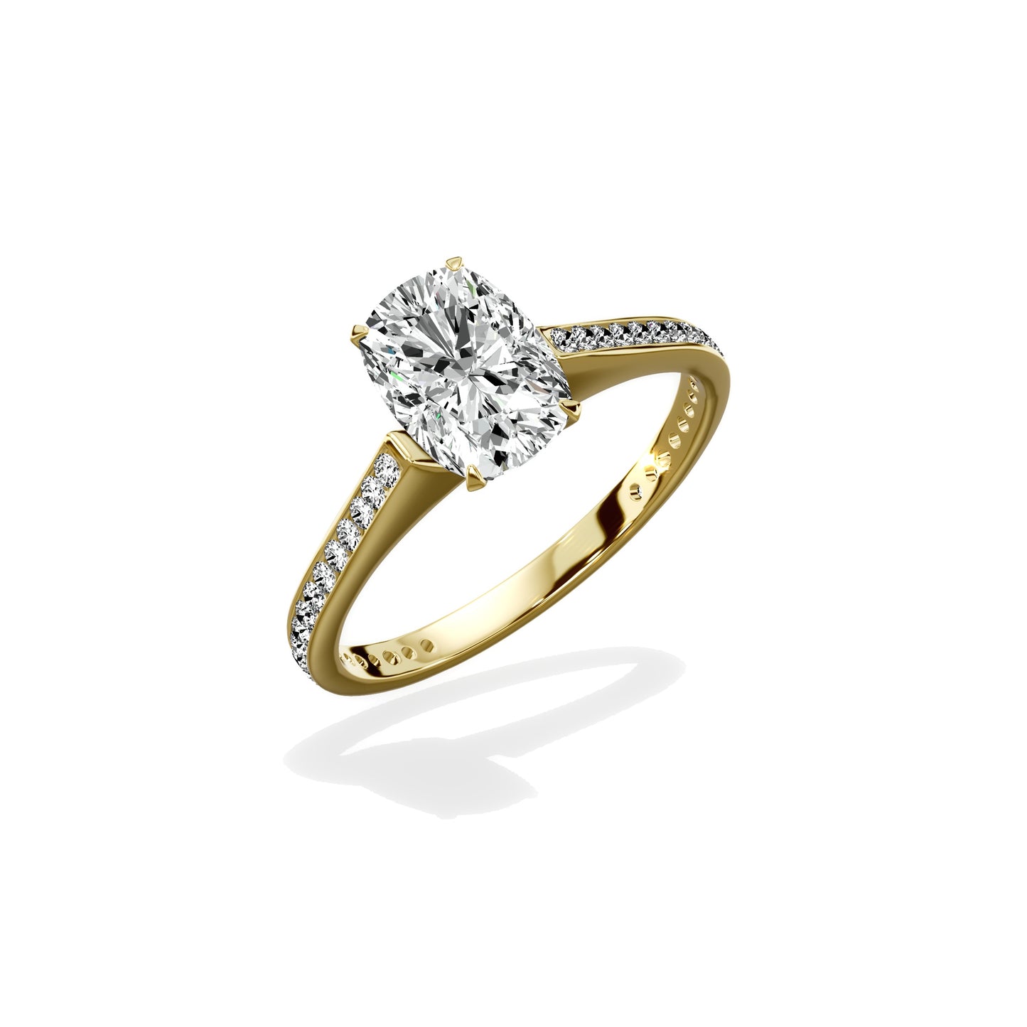 Channel Set Solitaire Engagement Ring