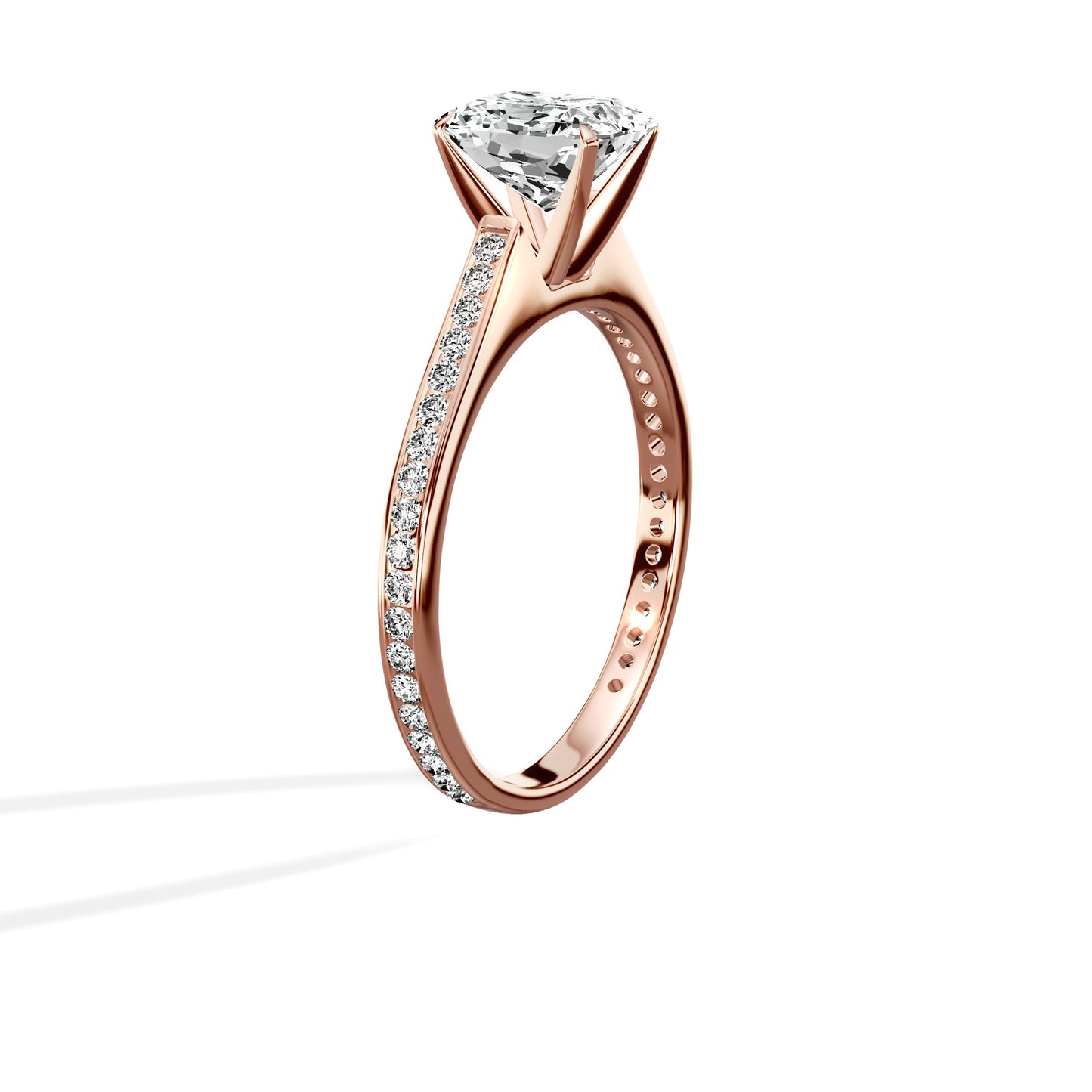 Channel Set Solitaire Engagement Ring