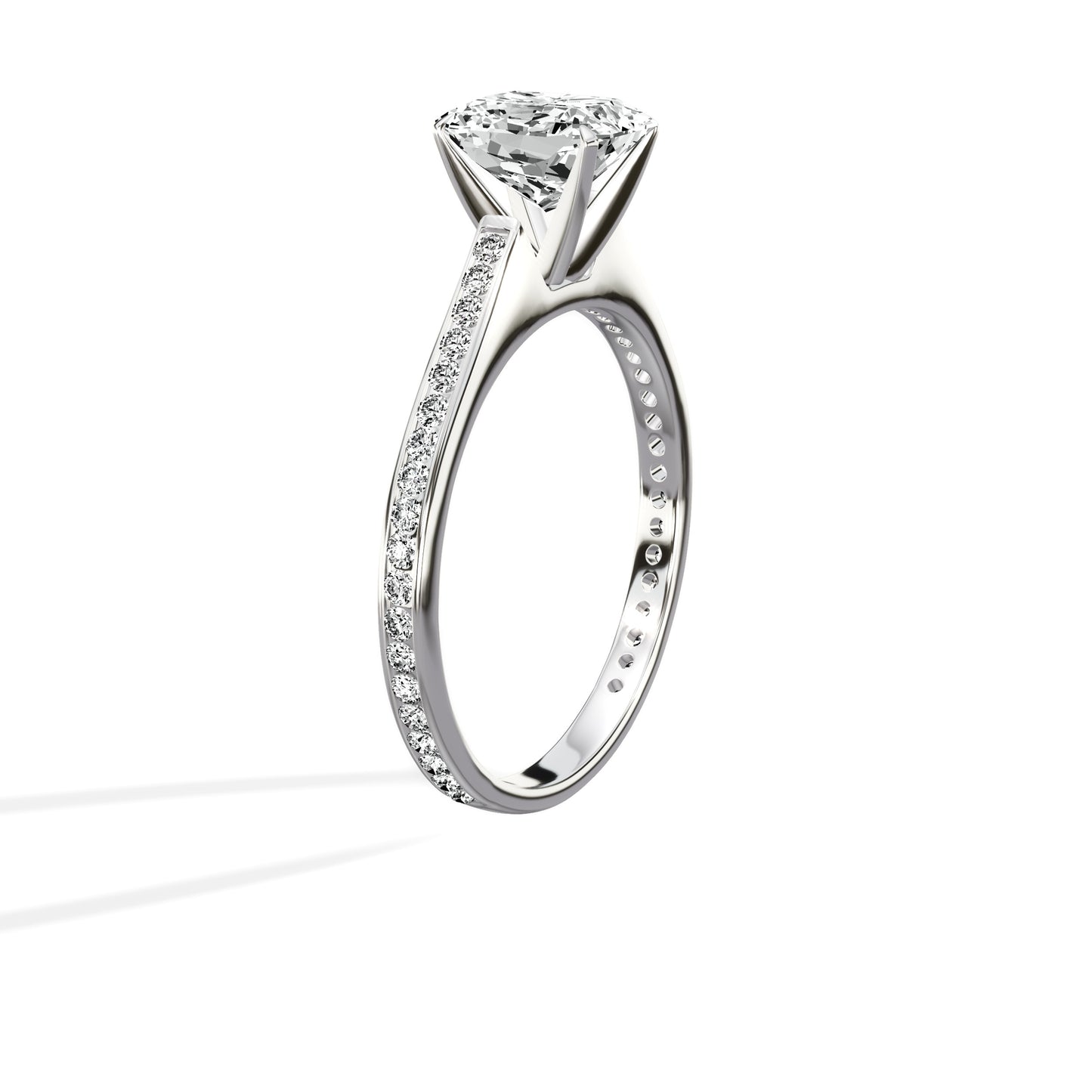 Channel Set Solitaire Engagement Ring