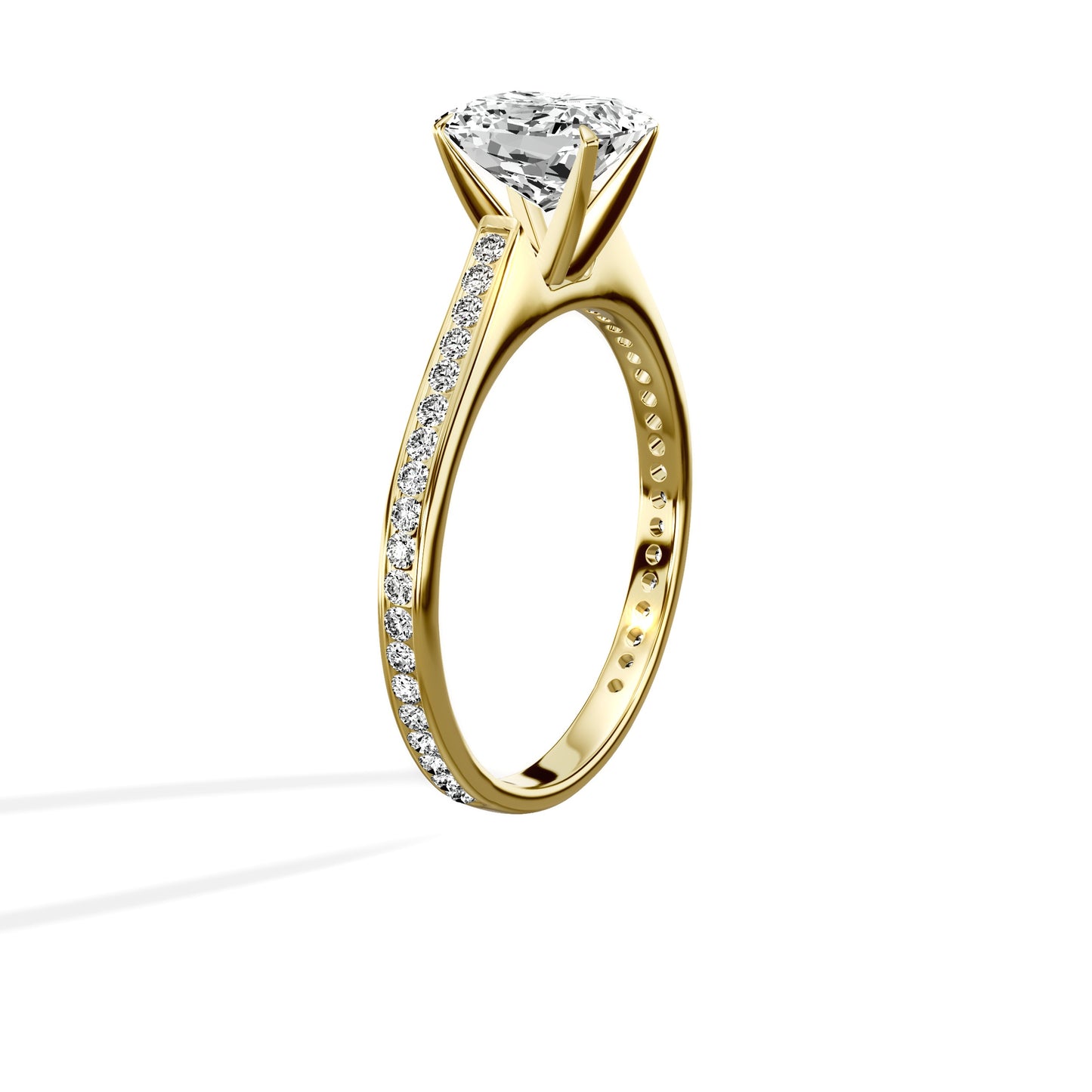 Channel Set Solitaire Engagement Ring