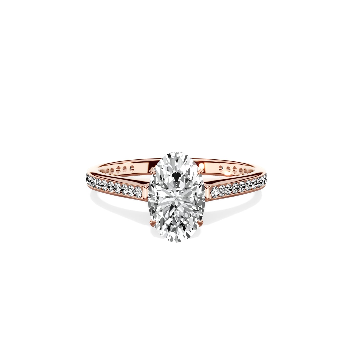 Channel Set Solitaire Engagement Ring