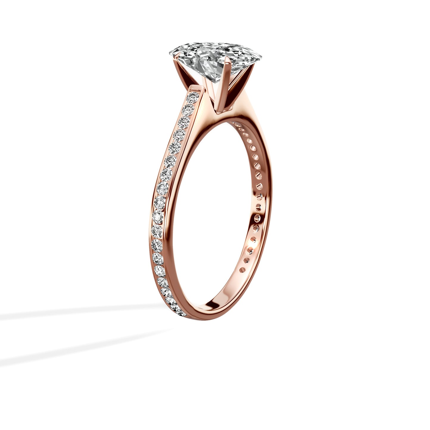 Channel Set Solitaire Engagement Ring