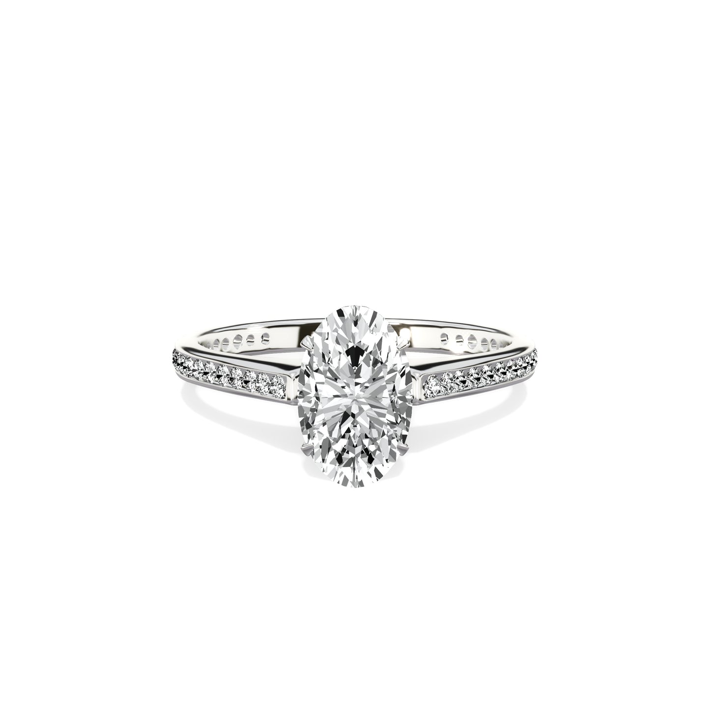 Channel Set Solitaire Engagement Ring