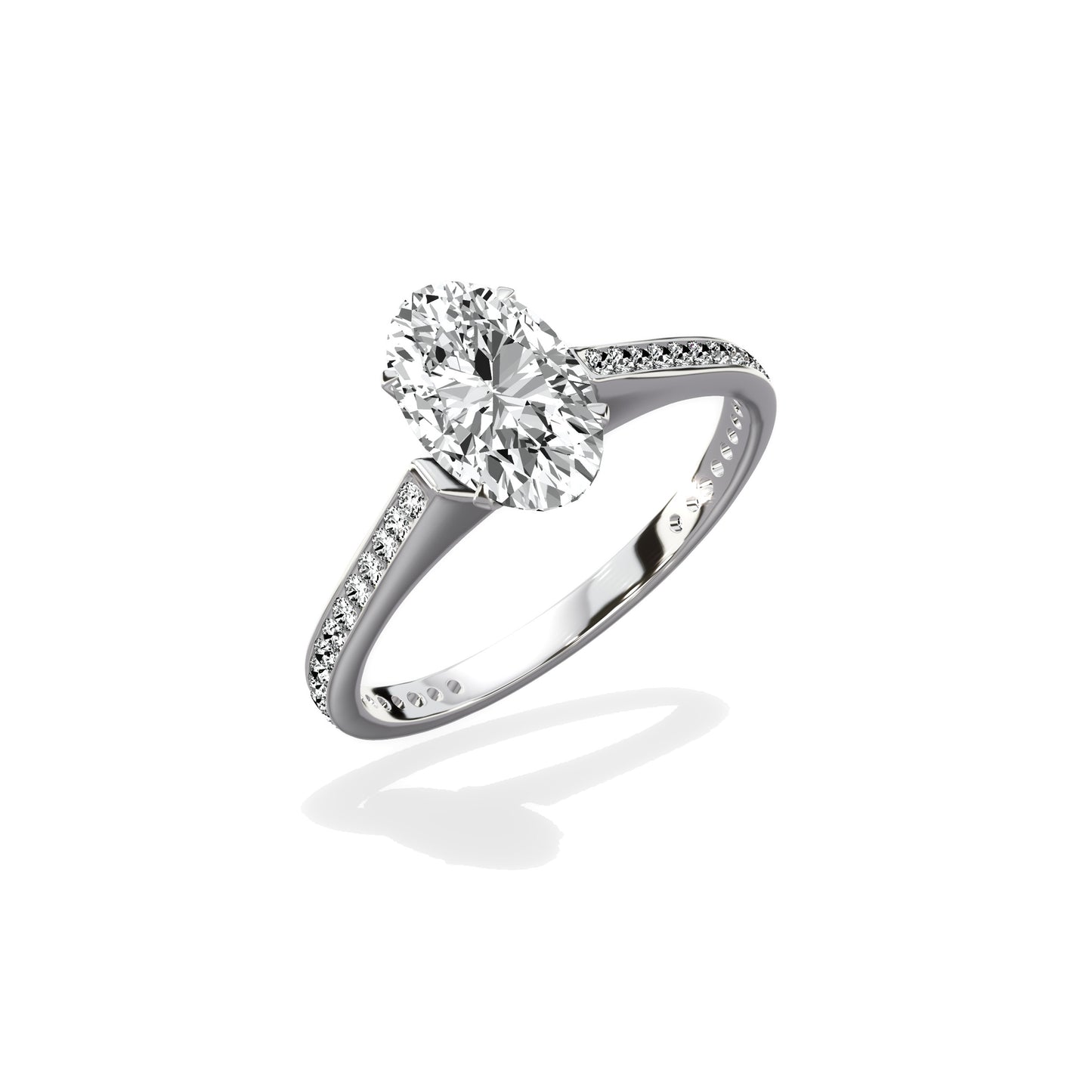 Channel Set Solitaire Engagement Ring
