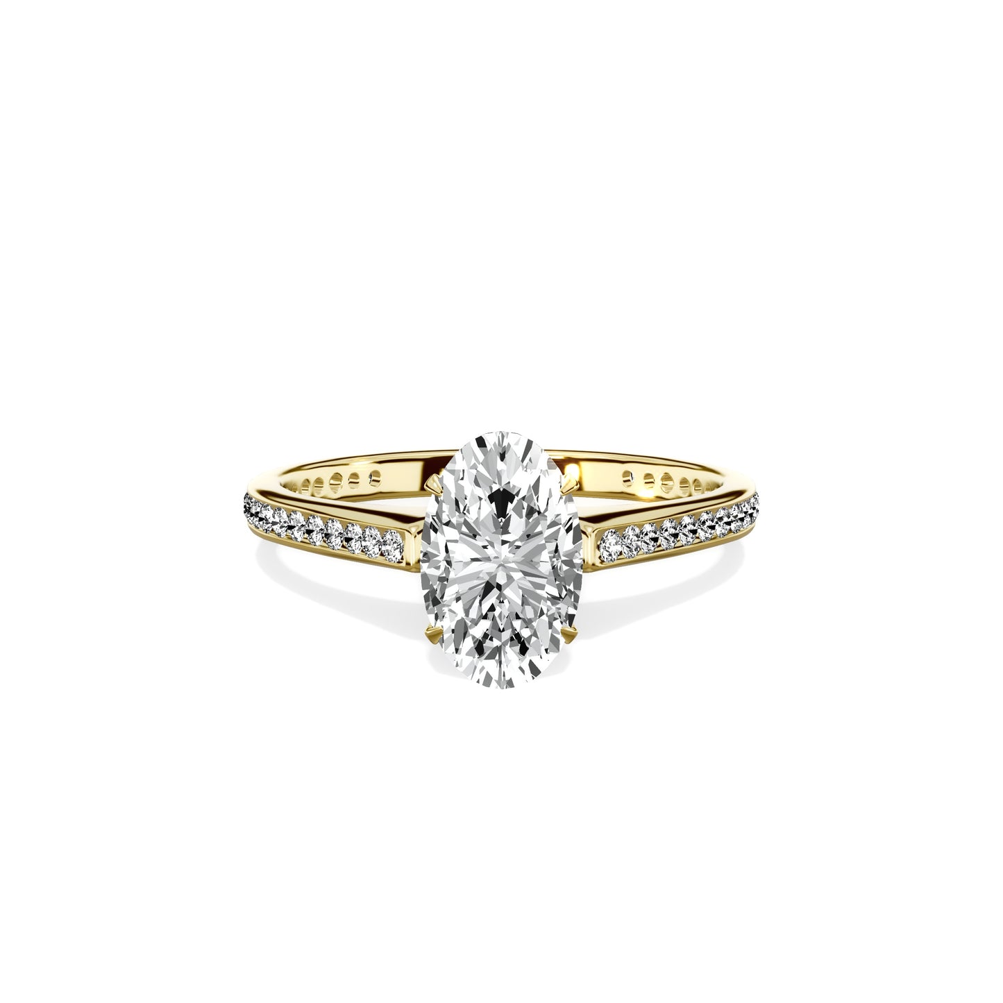 Channel Set Solitaire Engagement Ring