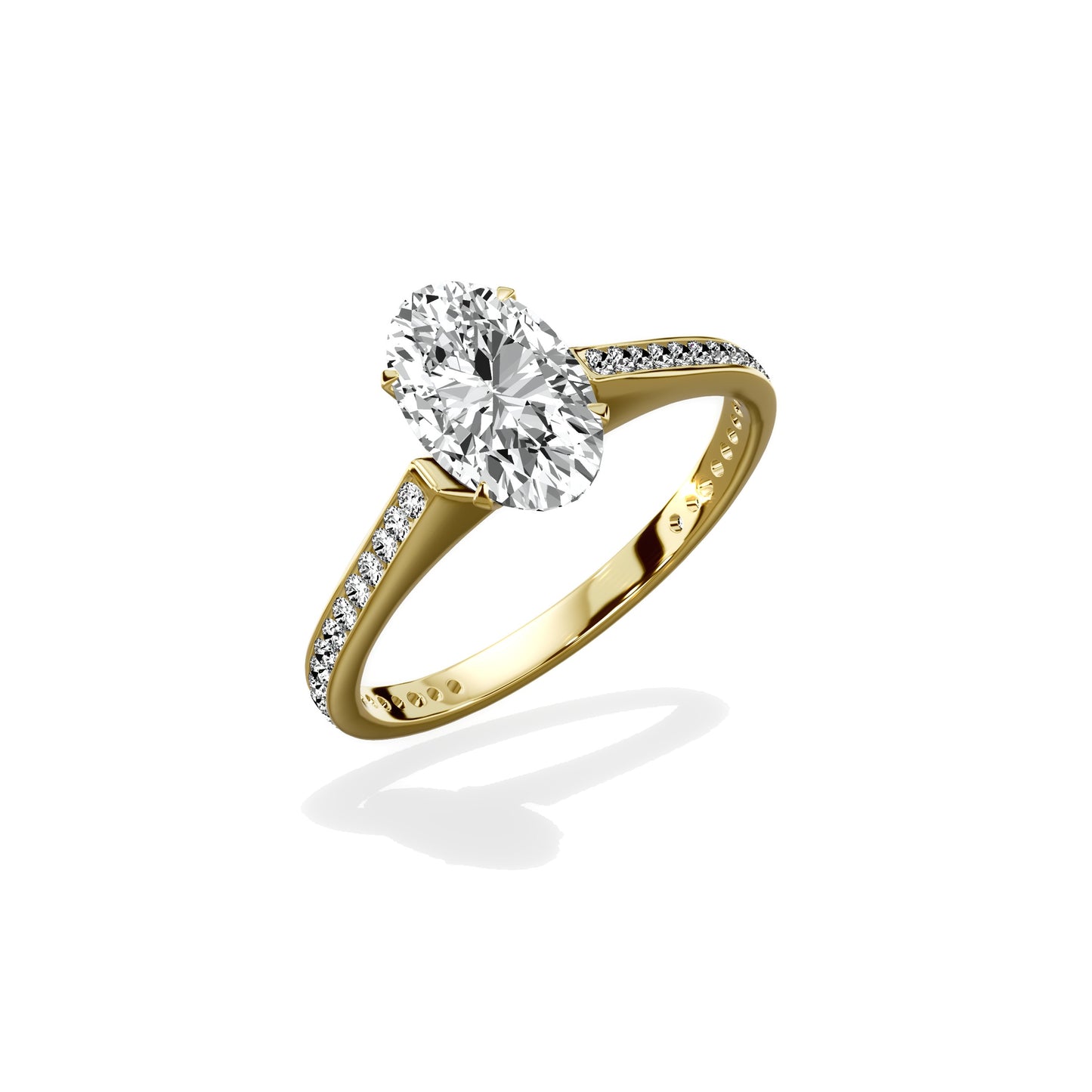 Channel Set Solitaire Engagement Ring