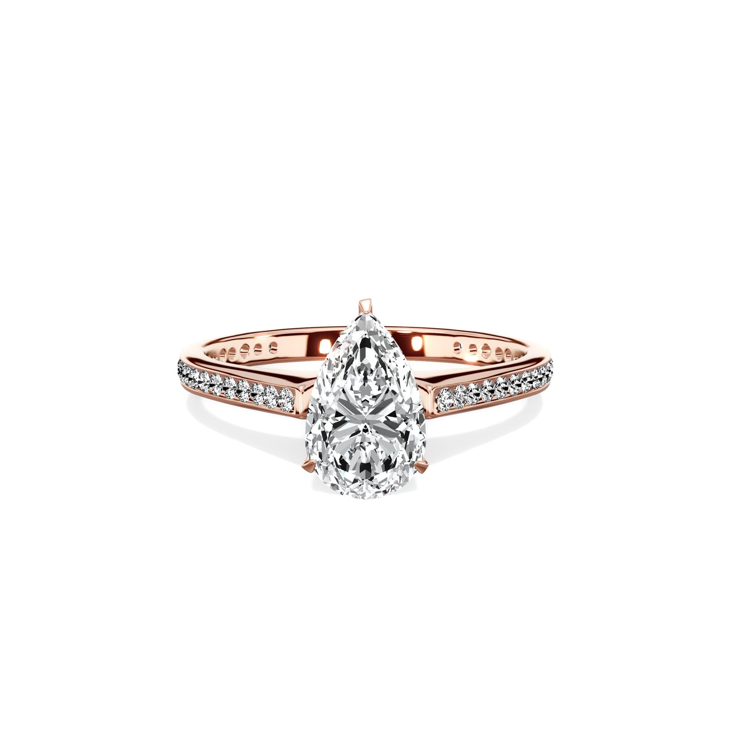 Channel Set Solitaire Engagement Ring