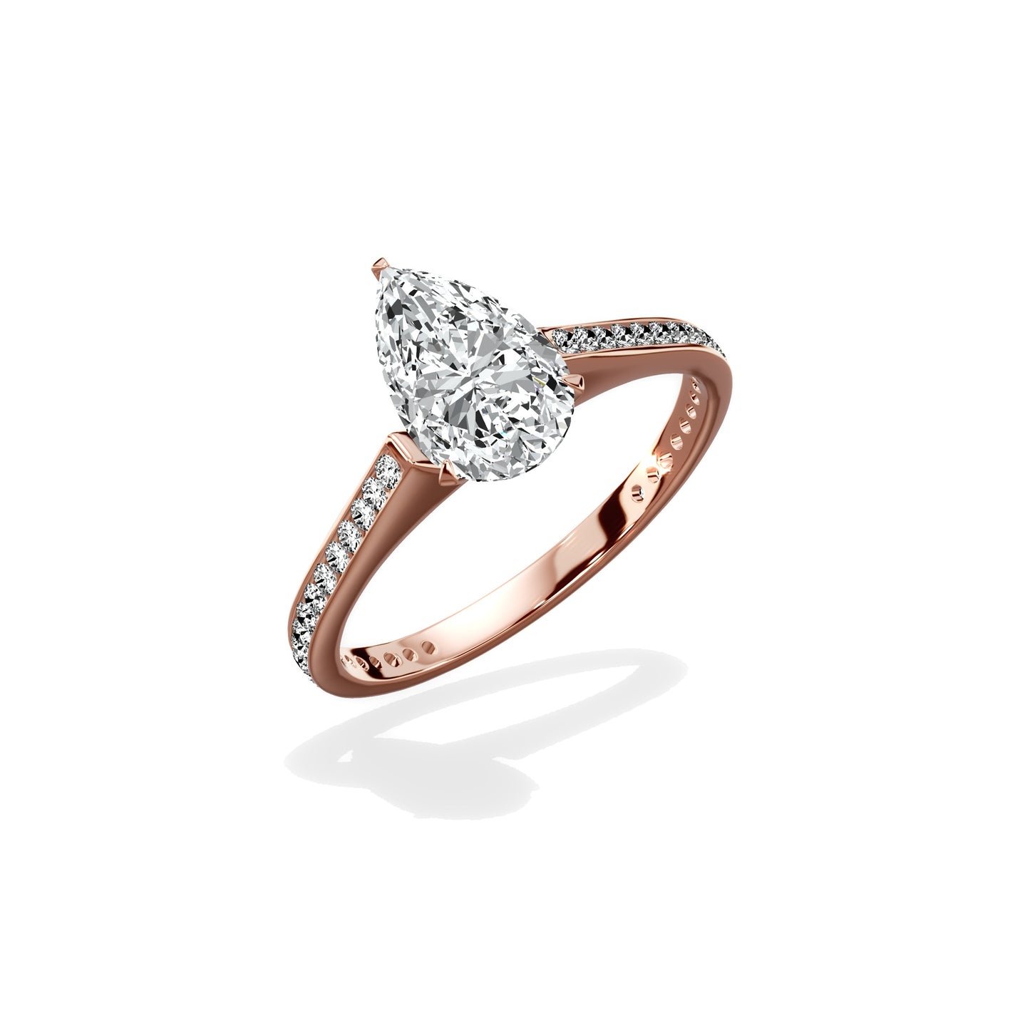 Channel Set Solitaire Engagement Ring
