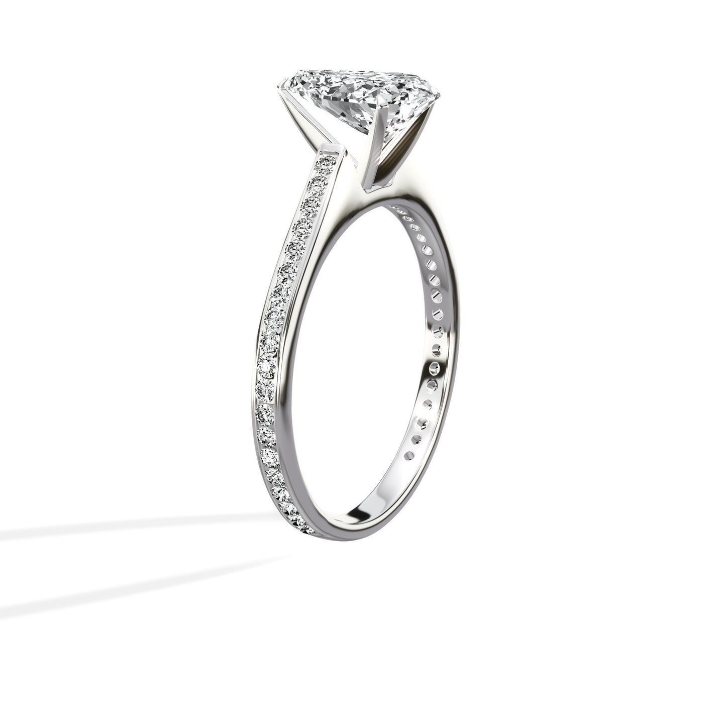 Channel Set Solitaire Engagement Ring