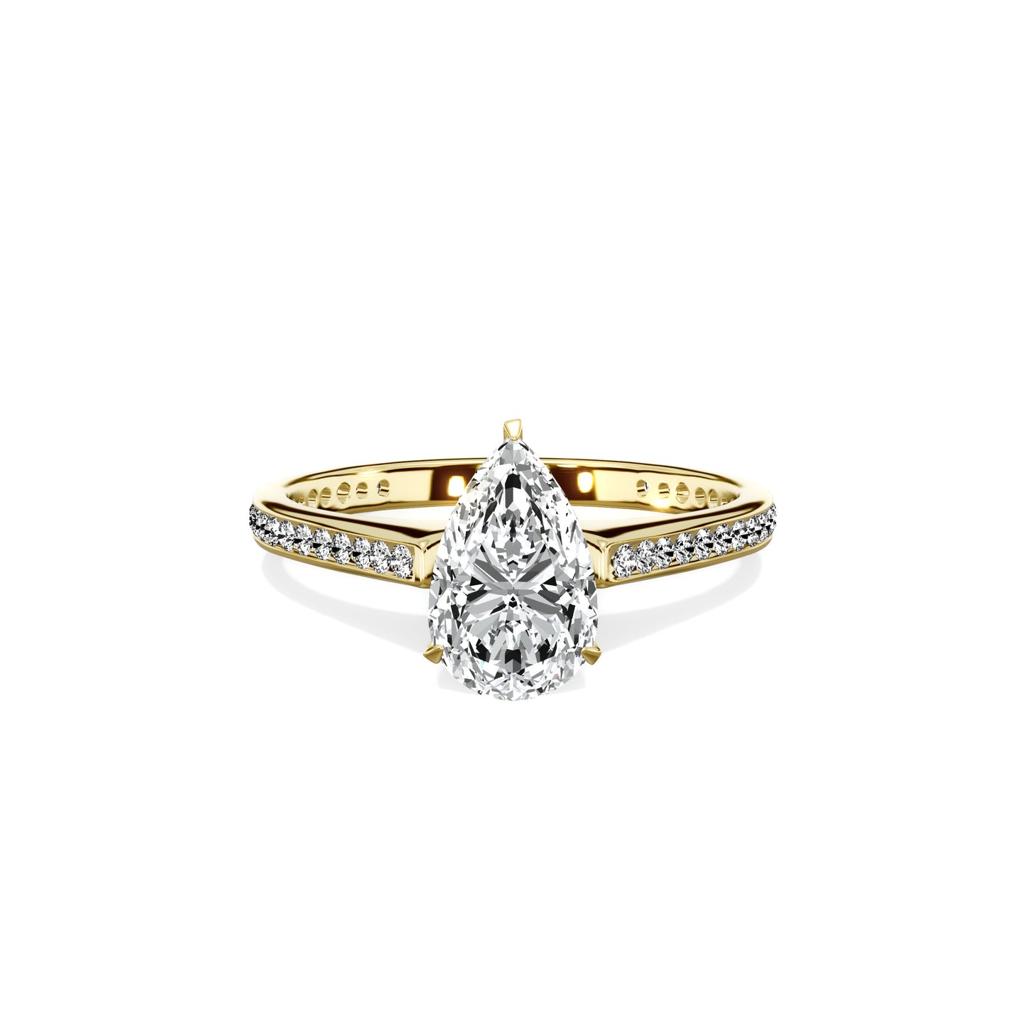 Channel Set Solitaire Engagement Ring